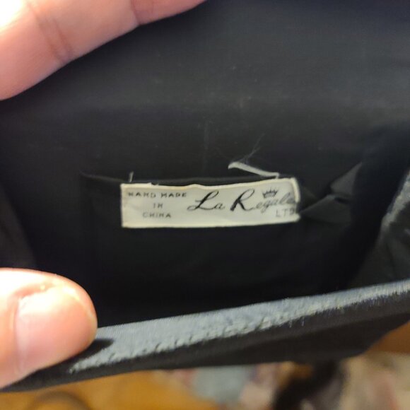 Vintage La Regale Small Black Satin Bag - Picture 4 of 4